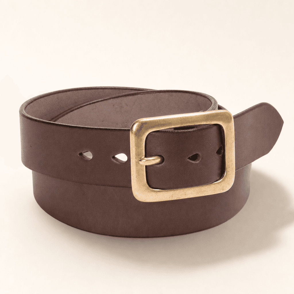 Iron Heart Heavy Duty Tochigi Leather Belt — Brown — EDC Leather Belt