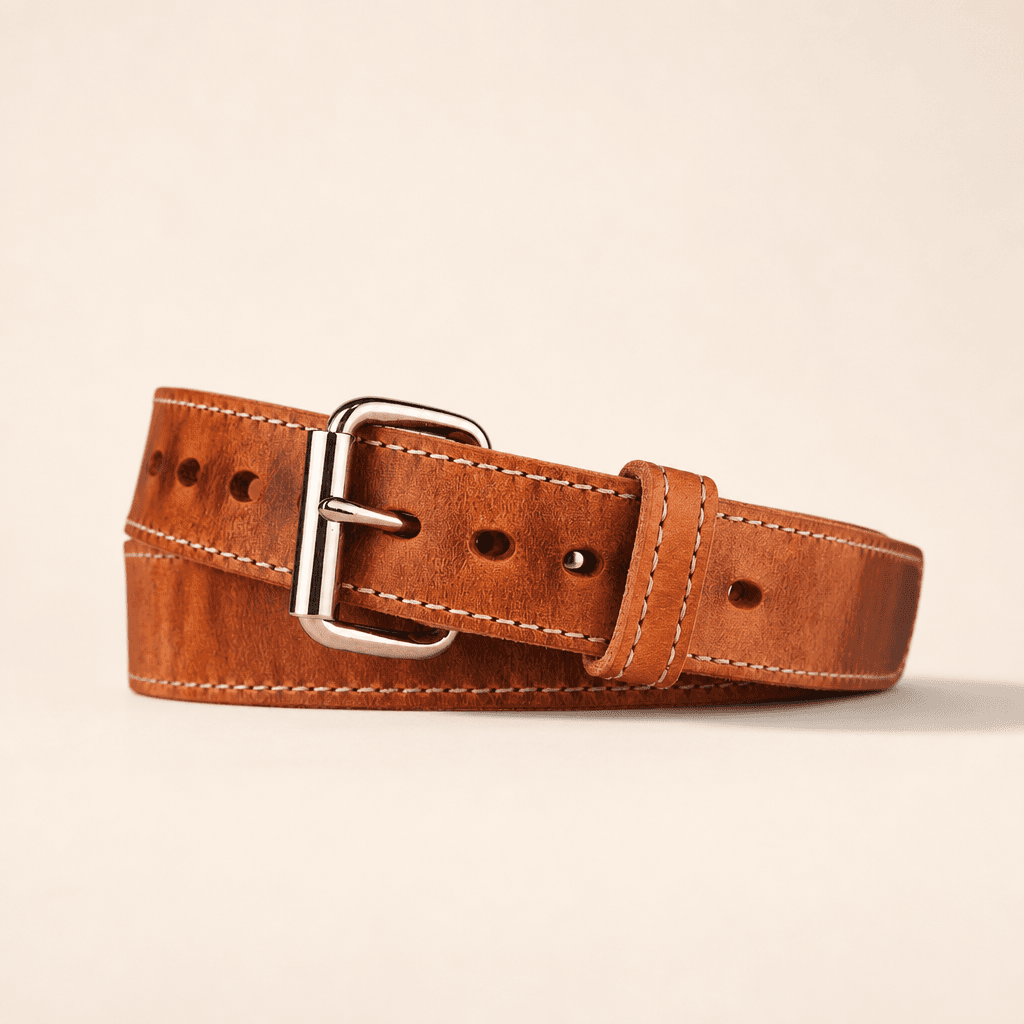 Daltech Force RoughCut Natural Full-Grain Leather Gun Belt — EDC Leather Belt