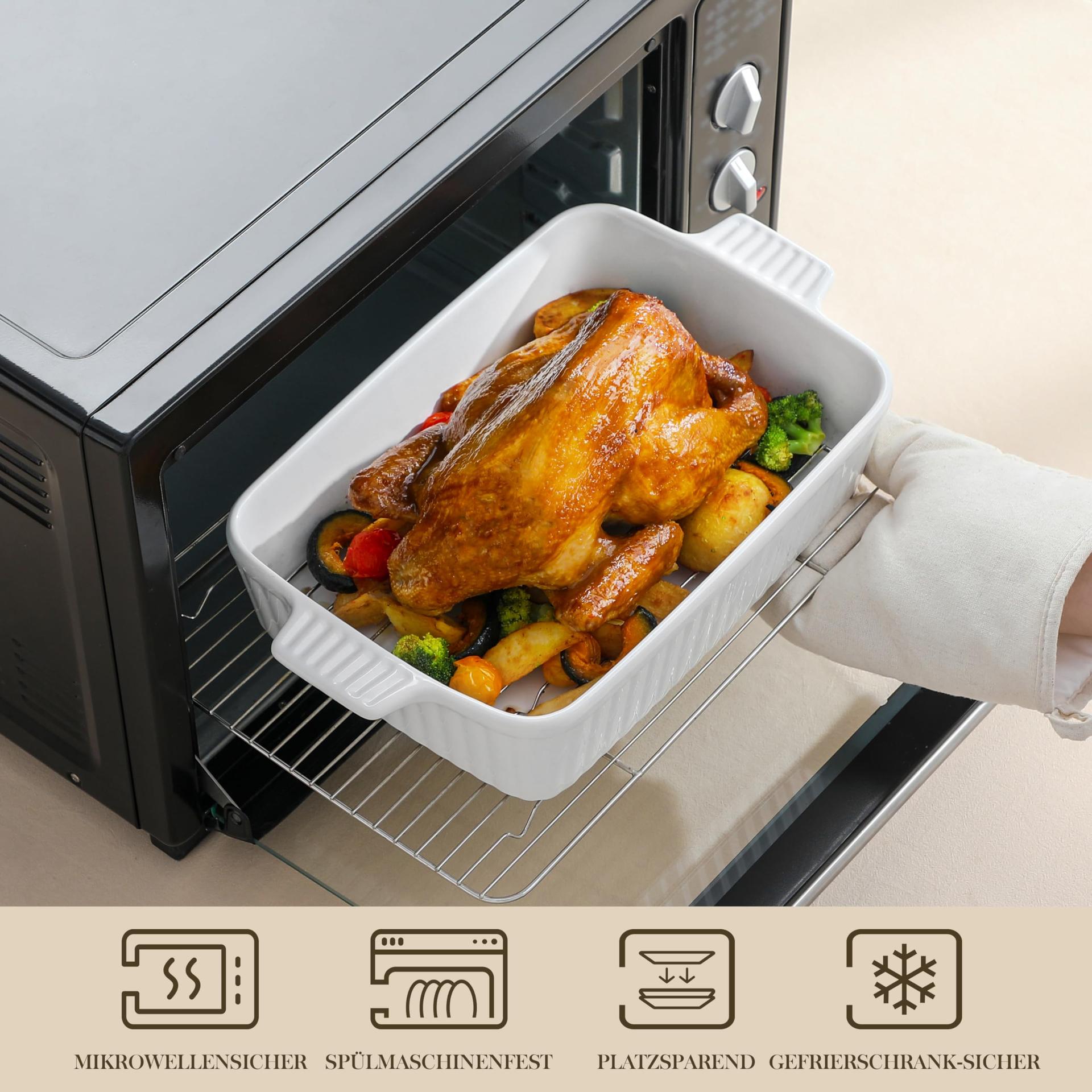 MALACASA BAKE-BAKE 4.4-qt Rectangular Casserole Dish