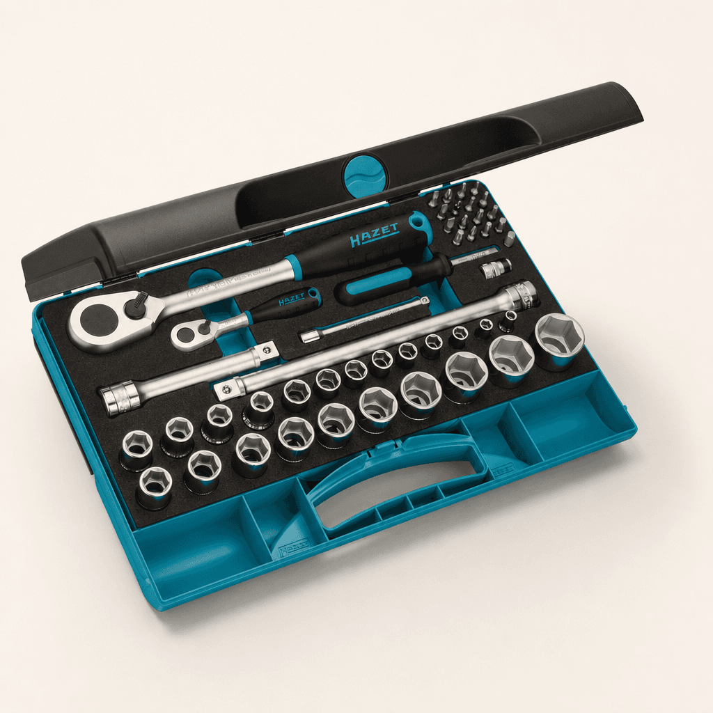 Hazet HiPer Fine-Tooth Socket Wrench Set — Mechanic's Socket Set