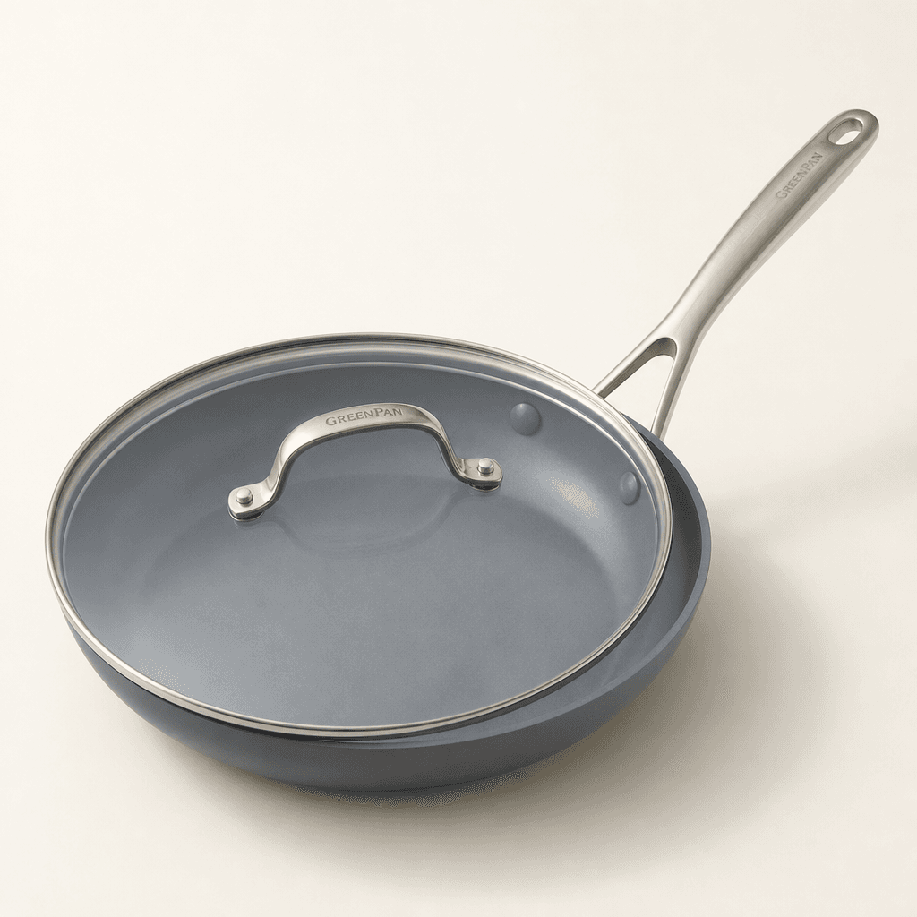 GreenPan GreenPan Valencia Pro Ceramic Nonstick 10-inch Frypan with Lid — Nonstick Frying Pan