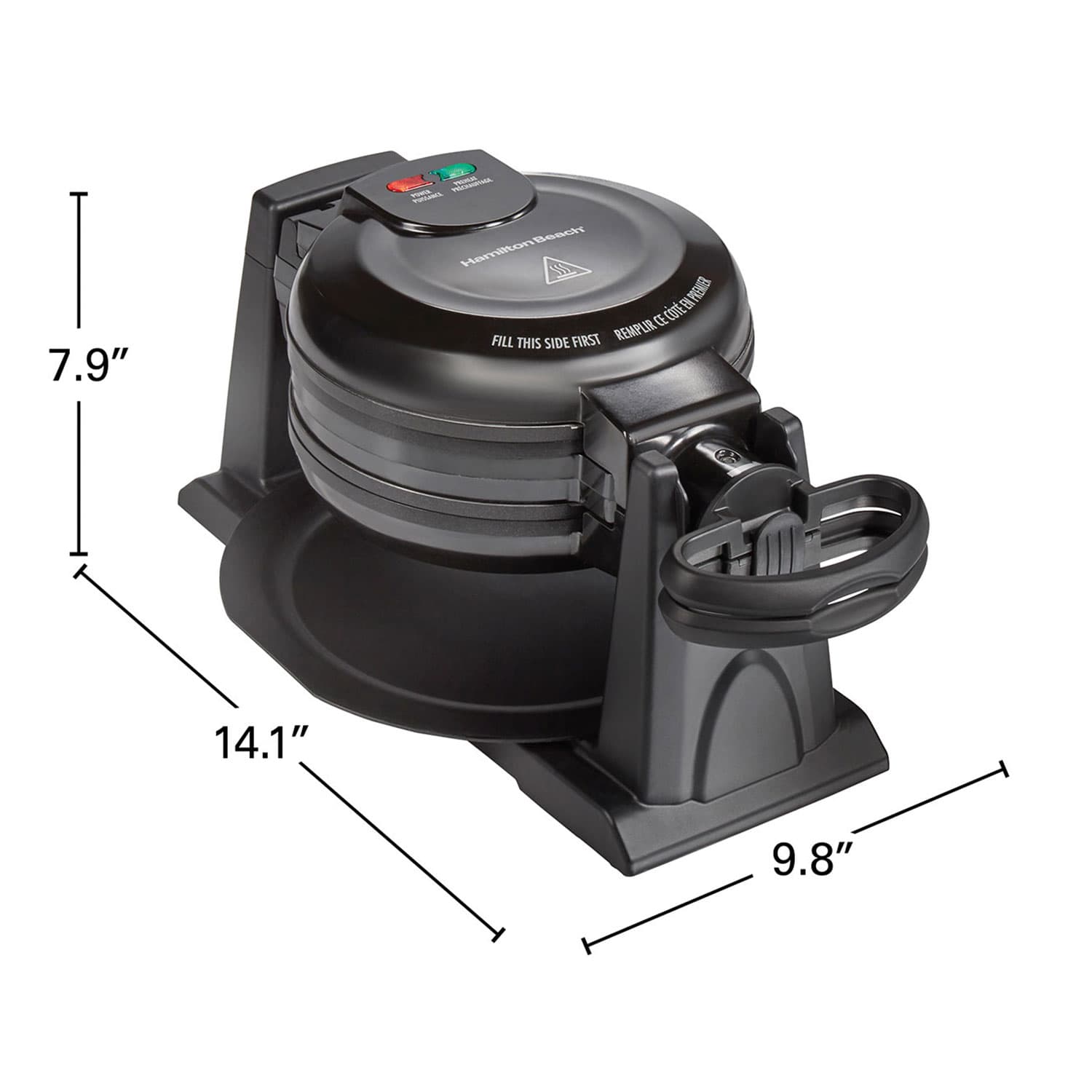 Hamilton Beach Double Belgian Waffle Maker with Removable Plates