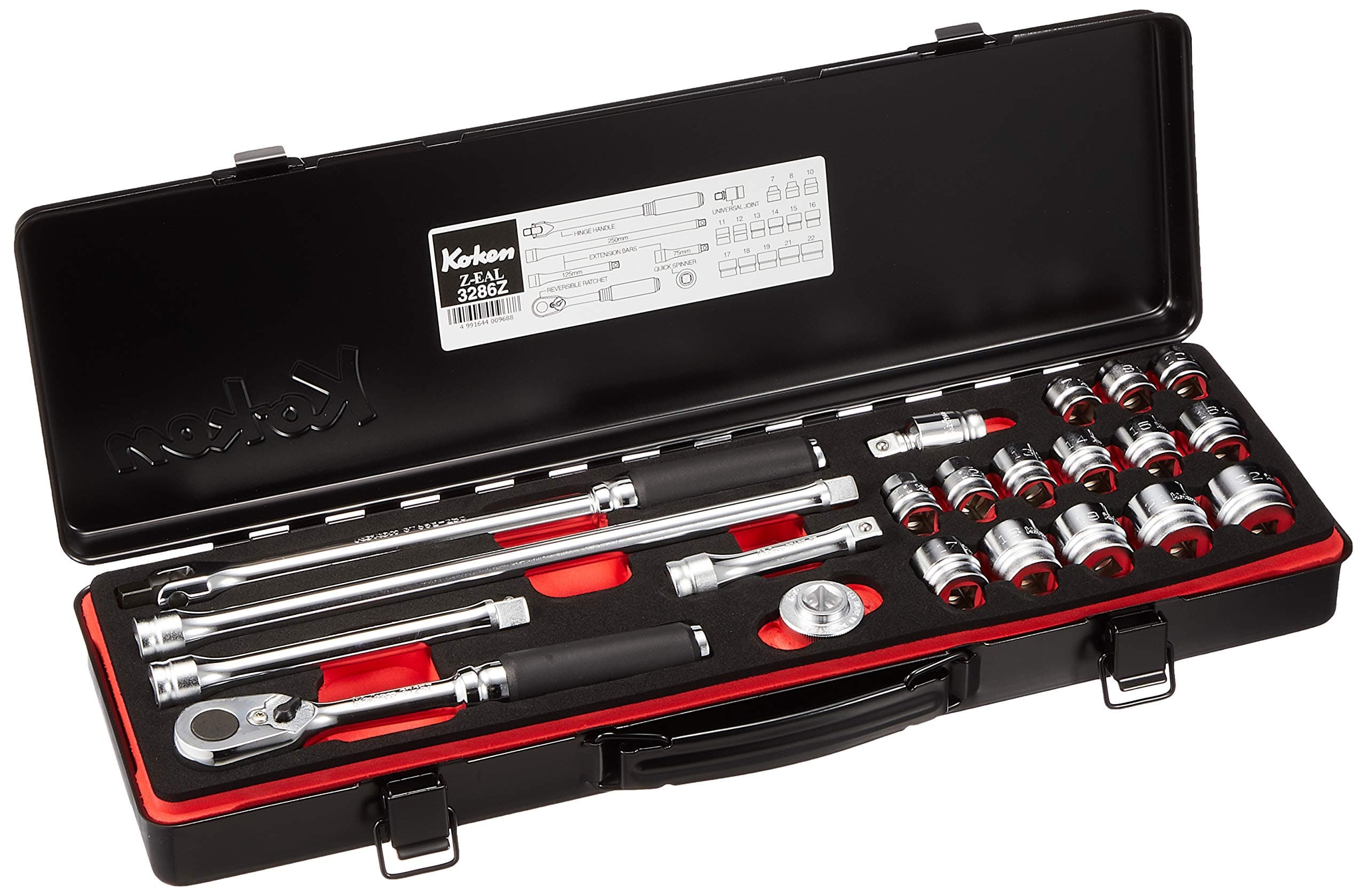 Ko-ken Z-EAL 1/4-inch 72-tooth Ratchet & Socket Set